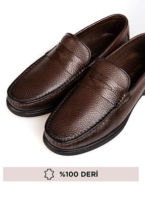 کفش کلاسیک قهوه ای مردانه چرم خالص maximoda - کد 917217502