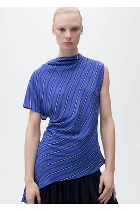 بلوز آبی زنانه رگولار MANGO - کد 917260792