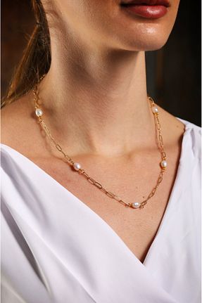 گردنبند مروارید طلائی مروارید آب شیرین BELFDESIGN - کد 302833320