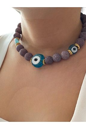 گردنبند جواهر رنگی زنانه سنگ By Saadet Özkanlı - کد 920324759
