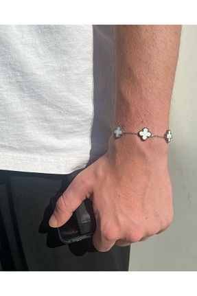 دستبند استیل (فولاد) سفید زنانه استیل (فولاد) bellss accessory - کد 917263311