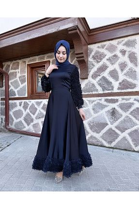 لباس حجاب سرمه ای زنانه اسلیم sümeyra - کد 917276240