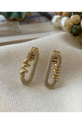 گوشواره جواهر طلائی رودیوم SU PERİSİ TAKI BİJUTERİ - کد 917245208