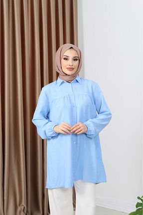 تونیک حجاب آبی زنانه پنبه پلی استر Giyim Gezegeni - کد 917281636