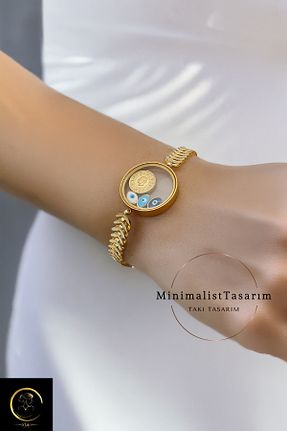 دستبند استیل (فولاد) زرد زنانه استیل (فولاد) xtaki - کد 917329646