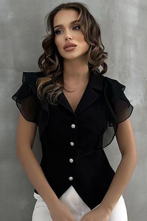 بلوز مشکی زنانه ساده MissKybele - کد 917356624