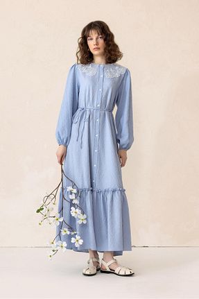 لباس حجاب آبی زنانه رگولار Olcay - کد 917352825