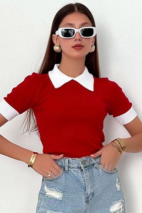بلوز قرمز زنانه ساده CoolLook - کد 917359886