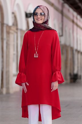 ست بالاتنه و پائین تنه حجاب قرمز زنانه رگولار AHUNUR Tesettürde Mutluluk - کد 917358325