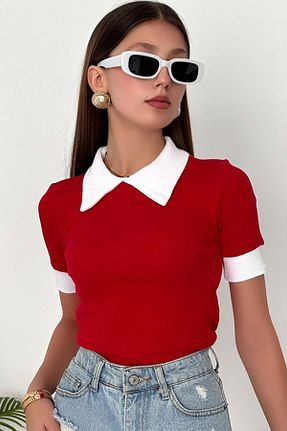 بلوز قرمز زنانه ساده MissKybele - کد 917352044