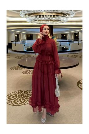 لباس زرشکی زنانه بافتنی FUSHYA - کد 920530018