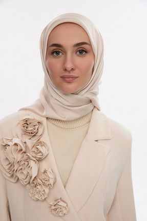 روسری طوسی ساتن cs camellia scarf - کد 917437165