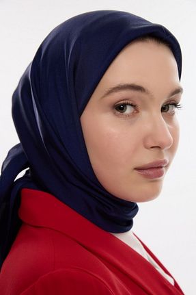 روسری سرمه ای ساتن cs camellia scarf - کد 917437079