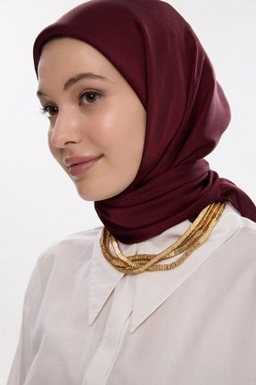 روسری زرشکی ساتن cs camellia scarf - کد 917437010