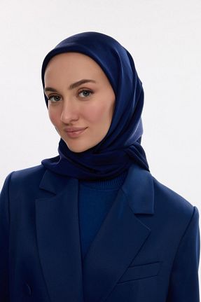 روسری سرمه ای ساتن cs camellia scarf - کد 917437113