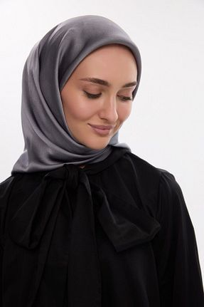 روسری طوسی ساتن cs camellia scarf - کد 917437084