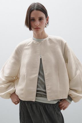 کت بژ زنانه Bomber Massimo Dutti - کد 917461930