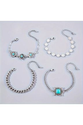 دستبند جواهر آبی زنانه سنگ طبیعی Feron accessories - کد 917457688