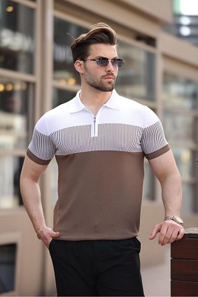 پولوشرت قهوه ای مردانه تریکو Madmext - کد 917458356
