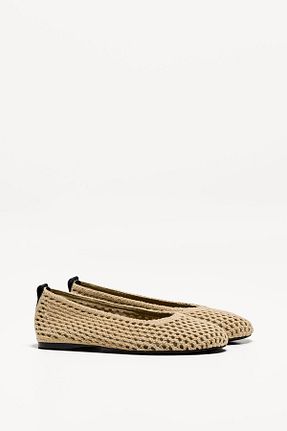 کفش آکسفورد بژ زنانه پارچه ای Bershka - کد 920549279