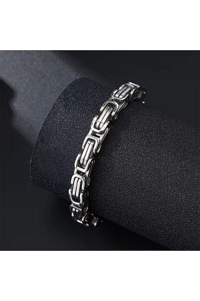 دستبند استیل (فولاد) طوسی مردانه استیل (فولاد) Siya Silver - کد 896280241