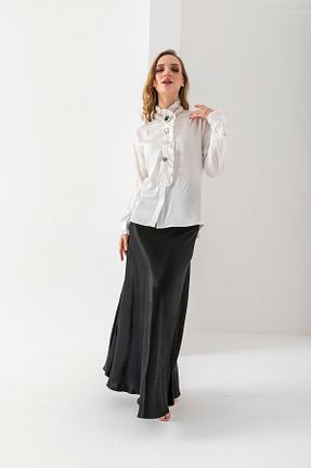 پیراهن سفید زنانه رگولار VUNTAL - کد 903795223