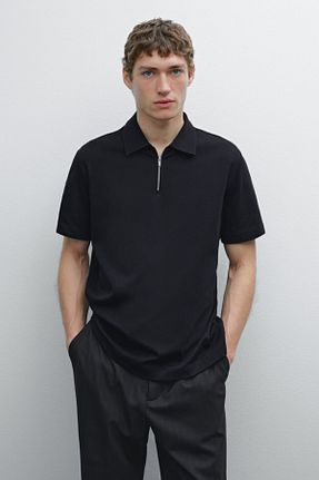پولوشرت آبی مردانه پنبه ای Massimo Dutti - کد 917451675