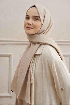 شال بژ زنانه پنبه پلی استر ARMANDA - کد 917479714