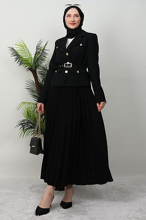 ست بالاتنه و پائین تنه حجاب مشکی زنانه رگولار giz astore - کد 917471743