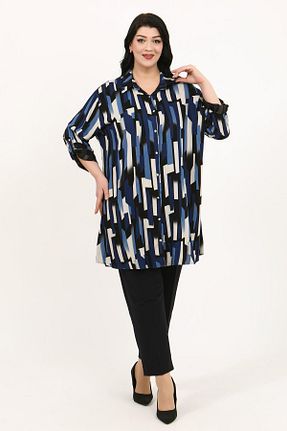 تونیک سایز بزرگ سرمه ای زنانه بافتنی By Alba Collection - کد 917474003