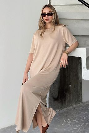 لباس بژ زنانه بافتنی mefru - کد 905111789