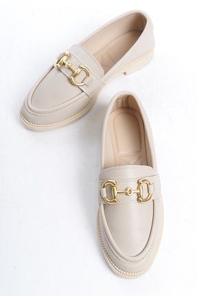 کفش لوفر بژ زنانه چرم مصنوعی Entella Store - کد 920560066
