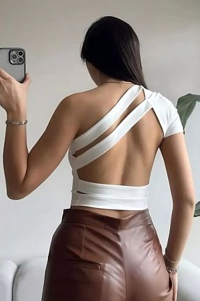 تیشرت سفید زنانه اسلیم فیت msm fashion - کد 917514528