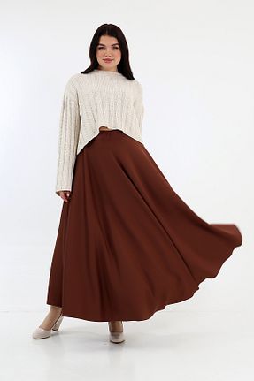 دامن قهوه ای زنانه پنبه پلی استر Berel Moda - کد 904082819