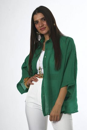 پیراهن سبز زنانه اورسایز ABBRA - کد 917546489