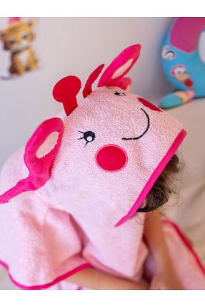 حوله ساحلی صورتی بچه گانه طرح حیوانات zenginhome - کد 921336389