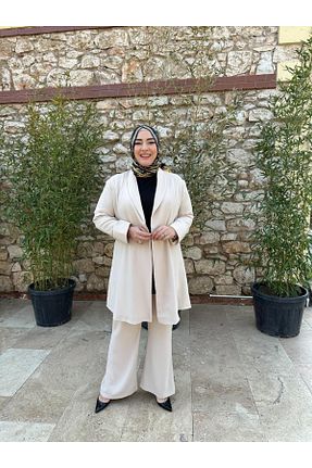 ست بالاتنه و پائین تنه بژ زنانه پنبه ای Emsale - کد 917534148