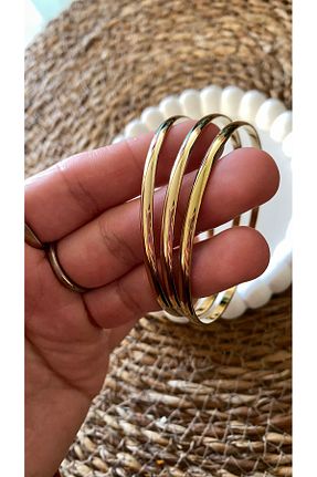دستبند استیل (فولاد) طلائی زنانه استیل (فولاد) Aura - کد 917551823