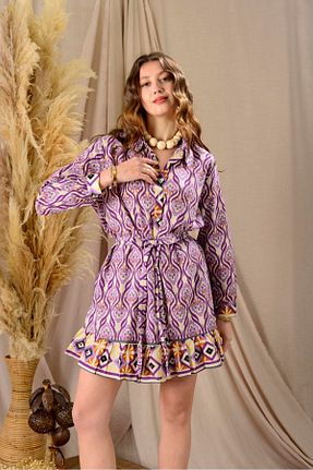 لباس بنفش زنانه بافتنی Park Moda - کد 917577210