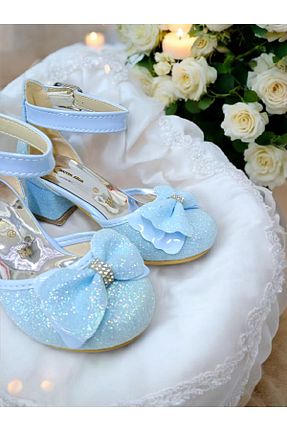کفش مجلسی آبی بچه گانه چرم مصنوعی PATİK BEBE - کد 820523876