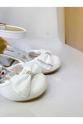 کفش مجلسی سفید بچه گانه چرم مصنوعی PATİK BEBE - کد 873436693