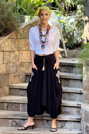 شلوار مشکی زنانه پنبه ای Nevin Kaya Moda - کد 917632204