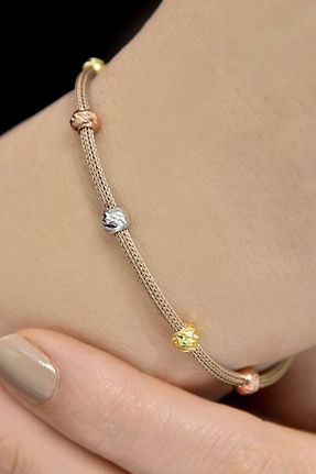 دستبند نقره طلائی زنانه 925 عیار Papatya Silver - کد 77696665