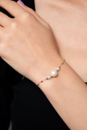 دستبند نقره طلائی زنانه 925 عیار Papatya Silver - کد 202445209