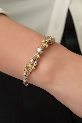 دستبند نقره طلائی زنانه 925 عیار Papatya Silver - کد 32120815