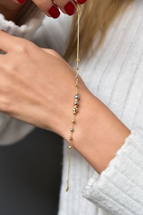 دستبند نقره صورتی زنانه 925 عیار Papatya Silver - کد 151875800