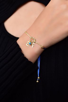 دستبند نقره طلائی زنانه 925 عیار Papatya Silver - کد 207186374