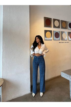 شلوار جین آبی زنانه پاچه گشاد Swet Shop Jeans - کد 899326685