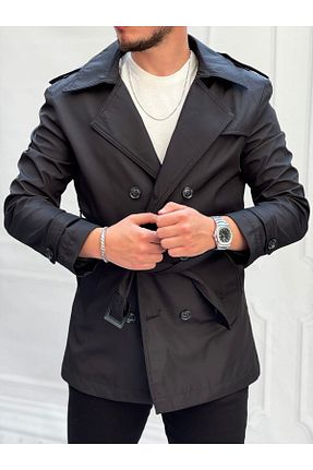 ترنچکت مشکی مردانه مخلوط ویسکون Oliggopol - کد 920603059