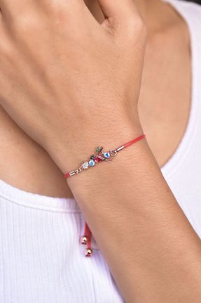 دستبند نقره قرمز زنانه 925 عیار Papatya Silver - کد 216105792